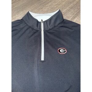 Peter Millar Georgia Bulldogs Mens XXL Black Crown Sport Quarter Zip Pullover